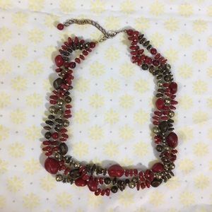3/$20 Red Beaded Necklace